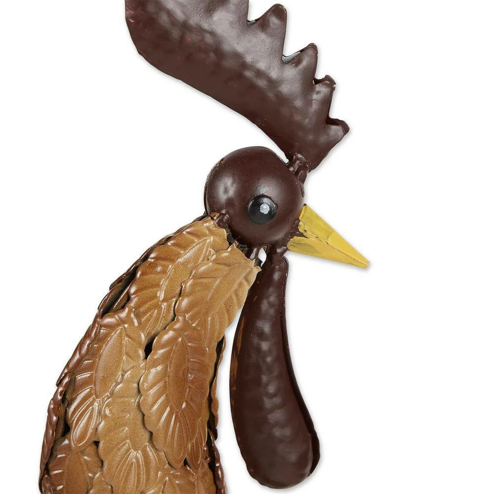 Zingz & Thingz 15 in. x 6 in. x 31 in. Metal Sculpture Rooster - Image 6