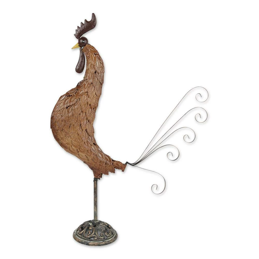 Zingz & Thingz 15 in. x 6 in. x 31 in. Metal Sculpture Rooster - Image 3