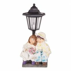 Zingz & Thingz 8 in. x 6 in. x 12.75 in. Couple with Solar Street Light Statue
