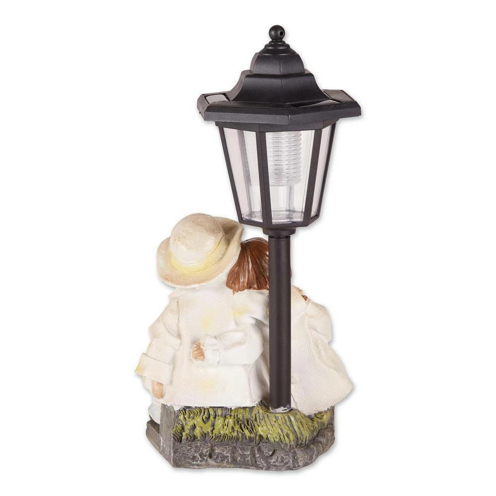 Zingz & Thingz 8 in. x 6 in. x 12.75 in. Couple with Solar Street Light Statue - Image 2