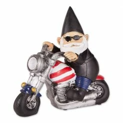 Zingz & Thingz Biker Gnome Solar Statue