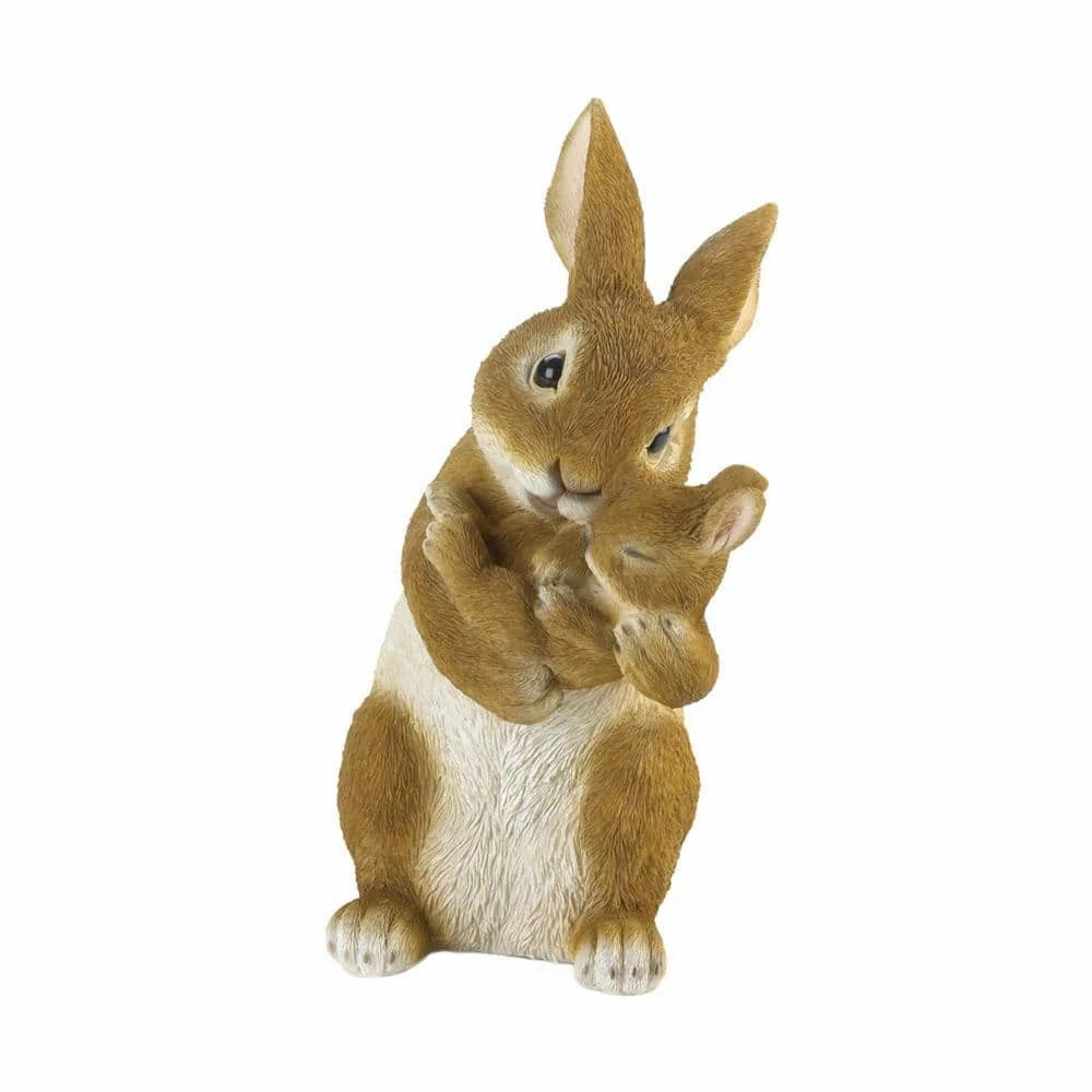 Zingz & Thingz 7 in. x 6 in. x 10 in. Mom and Baby Rabbit Figurine