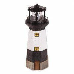 Zingz & Thingz 5.12 in. x 5.12 in. x 15.25 in. Spinning Solar Powered Light house