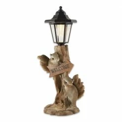 Zingz & Thingz 5.5 in. x 6 in. x 10 in. Friendly Squirrels Solar Figurine