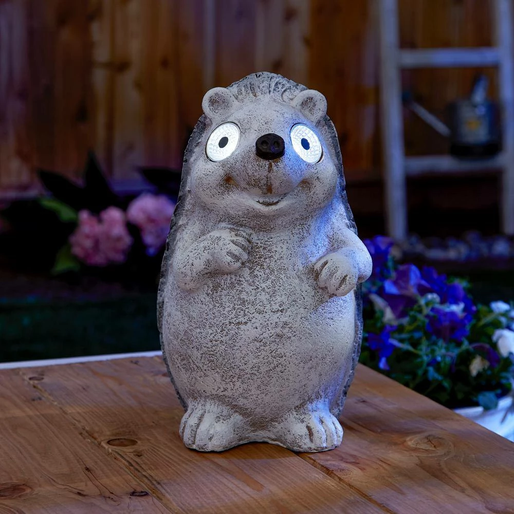 Zingz & Thingz 8 in. x 8.5 in. x 12 in. Solar Hedgehog Statue - Image 5