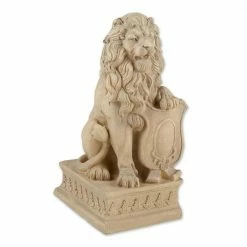 Zingz & Thingz 12.25 in. x 14.12 in. x 25 in. Ivory Lion Statue
