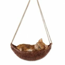 Zingz & Thingz 7 in. x 3.75 in. x 3.75 in. Napping Cat on Hammock Figurine