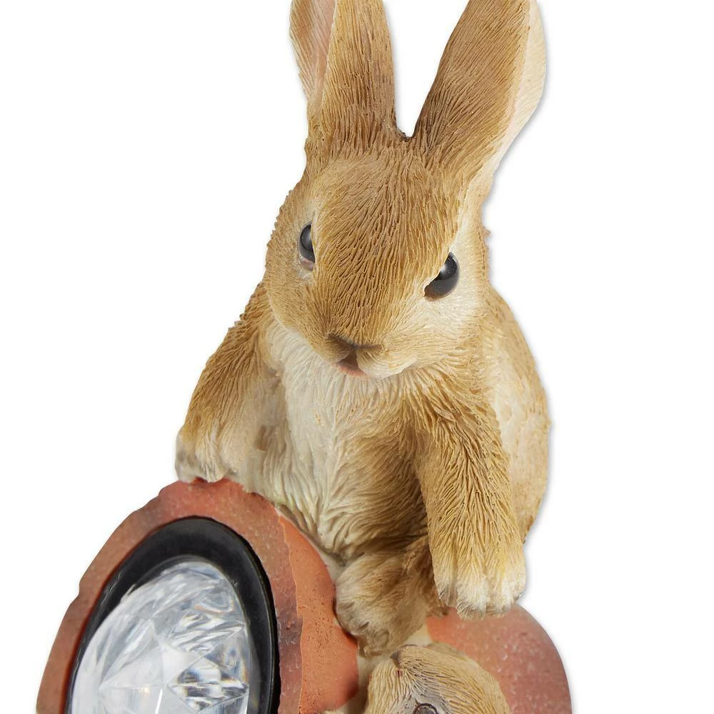 Zingz & Thingz 4.5 in. x 3.75 in. x 7 in. Rabbit with Solar Light - Image 4