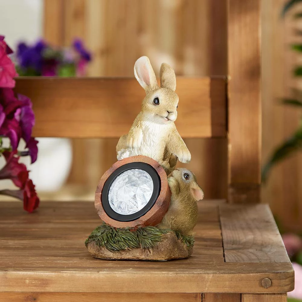 Zingz & Thingz 4.5 in. x 3.75 in. x 7 in. Rabbit with Solar Light - Image 6