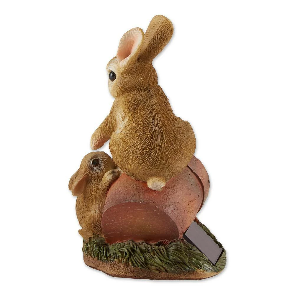 Zingz & Thingz 4.5 in. x 3.75 in. x 7 in. Rabbit with Solar Light - Image 2