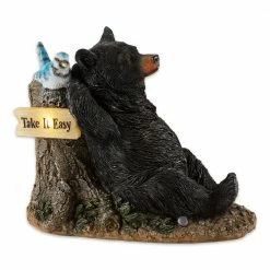 Zingz & Thingz 10 in. x 5.25 in. x 8.5 in. Lounging Bear Solar Light
