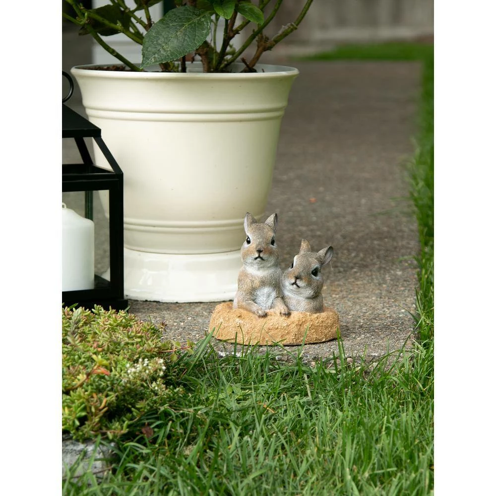 Zingz & Thingz 3.5 in. x 4.25 in. x 5 in. Bunny Hugging Carrot Garden Figurine - Image 3