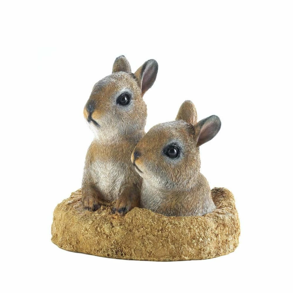 Zingz & Thingz 3.5 in. x 4.25 in. x 5 in. Bunny Hugging Carrot Garden Figurine