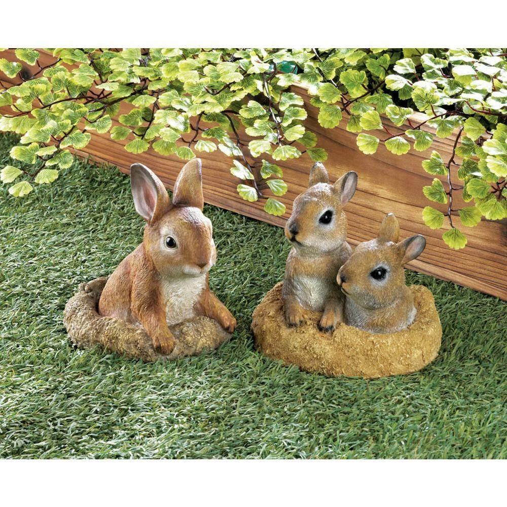 Zingz & Thingz 3.5 in. x 4.25 in. x 5 in. Bunny Hugging Carrot Garden Figurine - Image 2