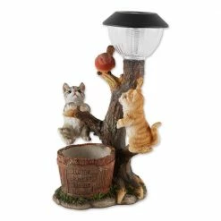 Zingz & Thingz 10 in. x 9 in. x 14 in. Climbing Cats Solar Light
