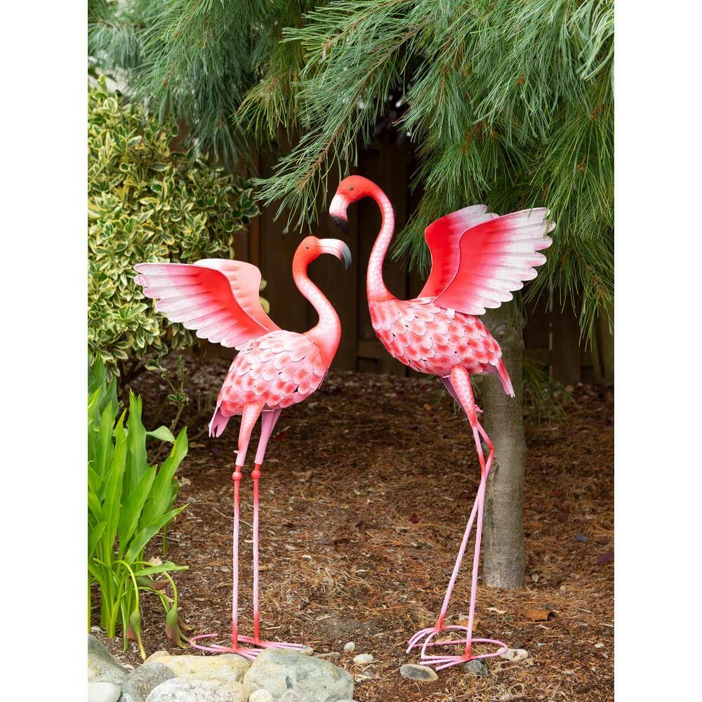 Zingz & Thingz 17 in. x 10 in. x 27.5 in. Flying Flamingo Metal Decor - Image 3