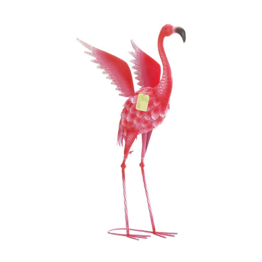 Zingz & Thingz 17 in. x 10 in. x 27.5 in. Flying Flamingo Metal Decor