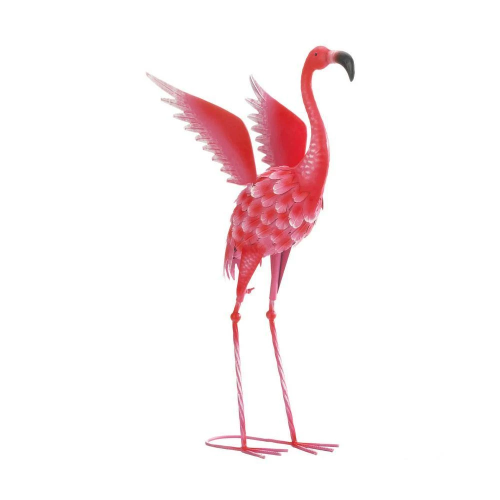 Zingz & Thingz 17 in. x 10 in. x 27.5 in. Flying Flamingo Metal Decor - Image 2
