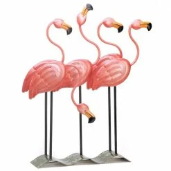 Zingz & Thingz 19.5 in. x 4 in. x 23.5 in. Flock O' Flamingos Decor