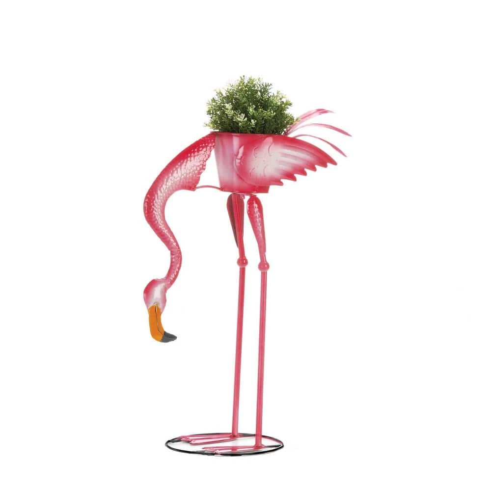 Zingz & Thingz 8.75 in. x 10.5 in. x 35.62 in. Tropical Tango Flamingo Statue