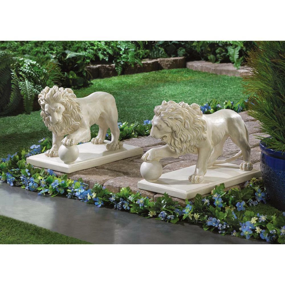 Zingz & Thingz 16 in. x 8.5 in. x 12 in. Regal Lion Statue (Set of 2) - Image 4