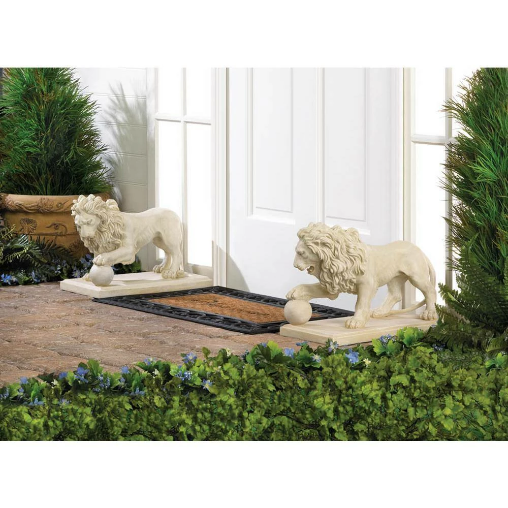 Zingz & Thingz 16 in. x 8.5 in. x 12 in. Regal Lion Statue (Set of 2) - Image 3