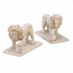 Zingz & Thingz 16 in. x 8.5 in. x 12 in. Regal Lion Statue (Set of 2)
