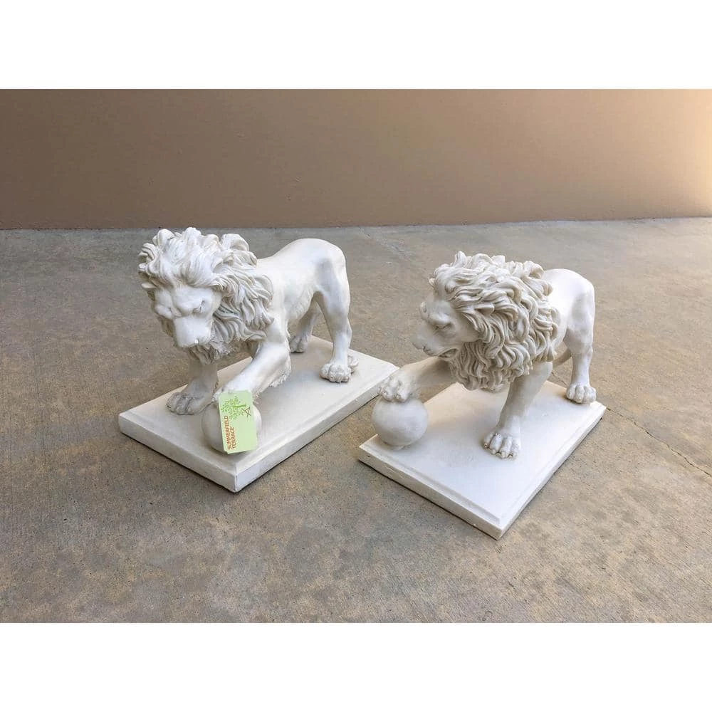 Zingz & Thingz 16 in. x 8.5 in. x 12 in. Regal Lion Statue (Set of 2) - Image 2