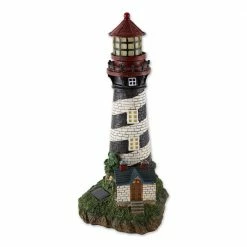 Zingz & Thingz 9.5 in. x 8.25 in. x 19 in. Solar-Powered Light house