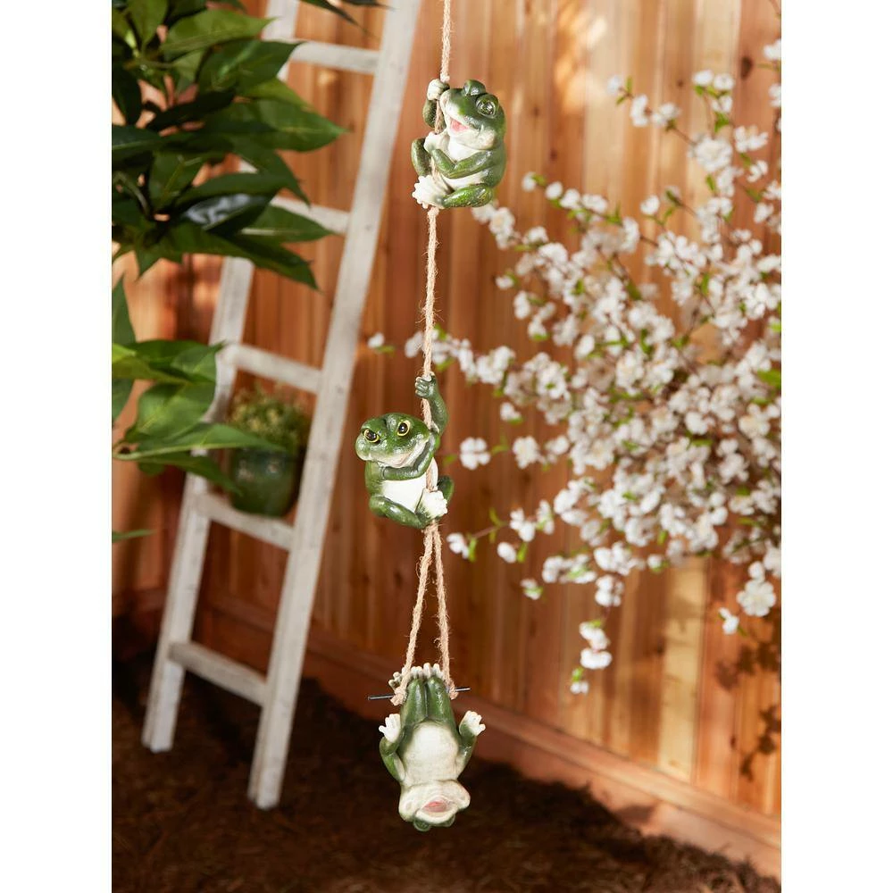 Zingz & Thingz 3.25 in. x 3 in. x 30.25 in. Frolicking Frogs Hanging Decoration - Image 6