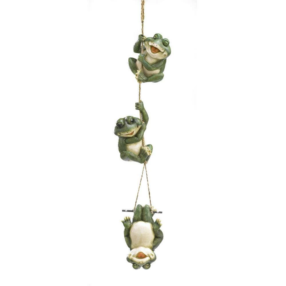 Zingz & Thingz 3.25 in. x 3 in. x 30.25 in. Frolicking Frogs Hanging Decoration - Image 2