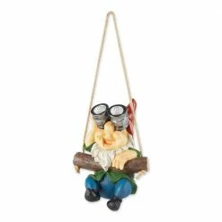 Zingz & Thingz Hanging Binoculars Solar Iron Gnome Statue
