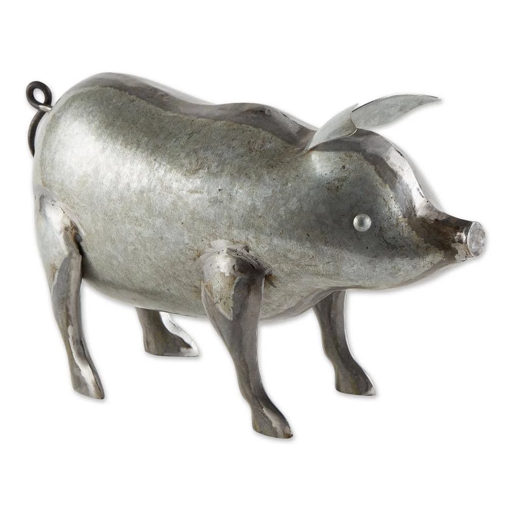 Zingz & Thingz Galvanized Pig Sculpture