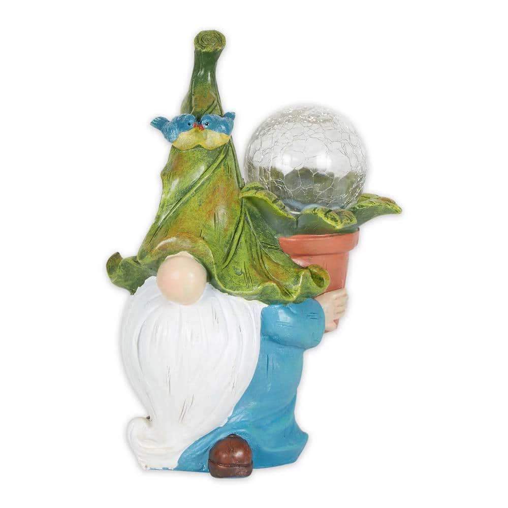 Zingz & Thingz Gnome With Flower Pot Solar Statue