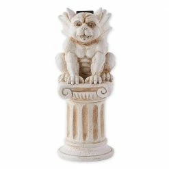 Zingz & Thingz Gargoyle Pedestal with Solar Light