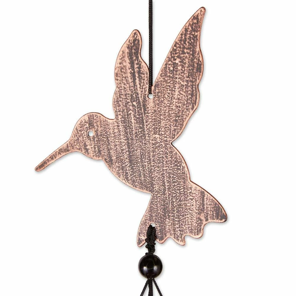 Zingz & Thingz 5 in. x 5 in. x 34 in. Fluttering Iron Hummingbirds Chimes - Image 2
