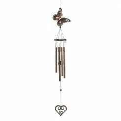 Zingz & Thingz Butterfly and Heart Wind Chimes 4.5 in. x 3 in. x 31.5 in.