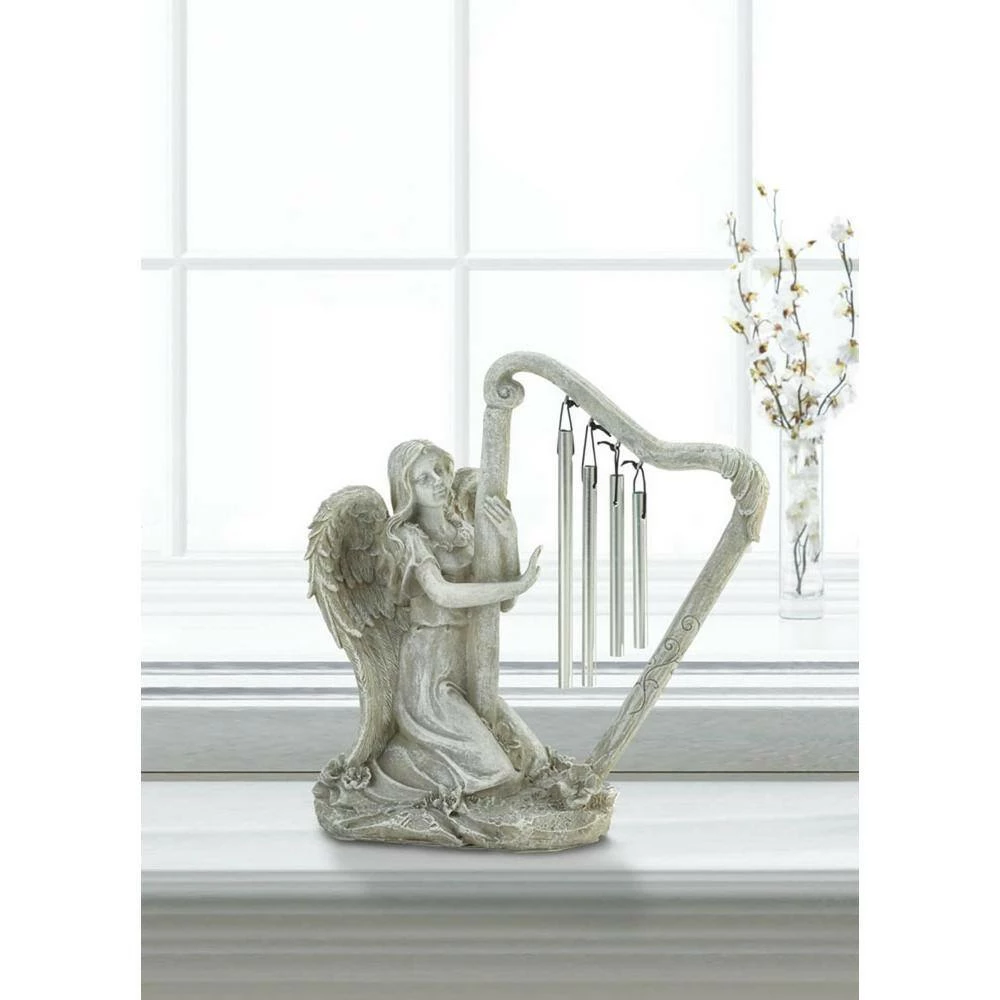 Zingz & Thingz 9 in. x 5 in. x 10.5 in. Angel Harp Wind Chime - Image 3
